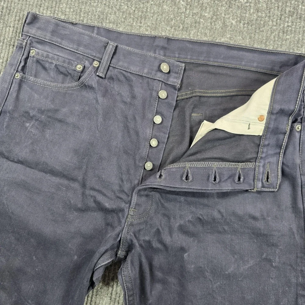 Levi's 501 Jeans Mens 38x32 Blue Straight Leg Regular Dark Wash Button Fly Denim